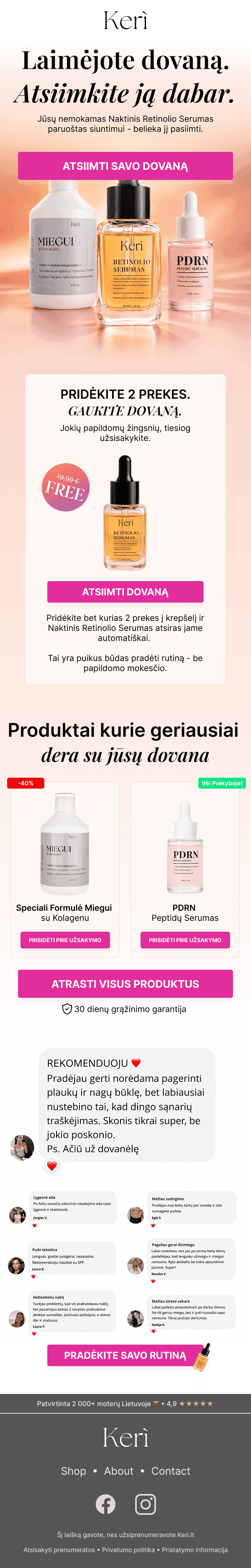 Keri email design