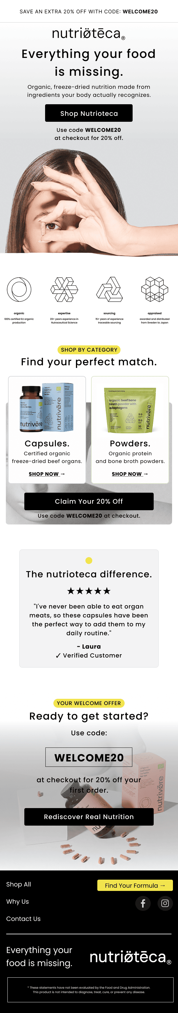 Nutrioteca email design